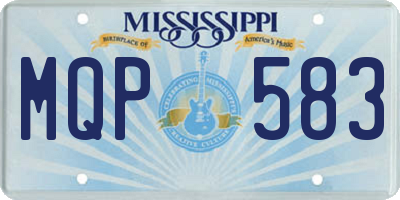 MS license plate MQP583