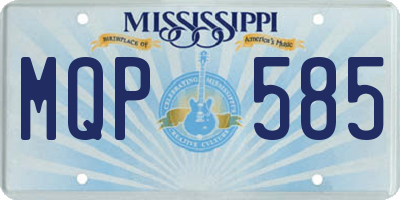 MS license plate MQP585