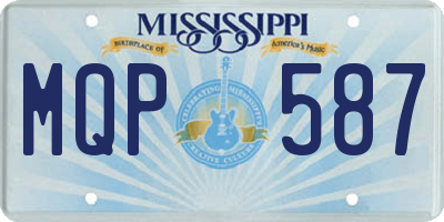 MS license plate MQP587