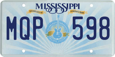 MS license plate MQP598