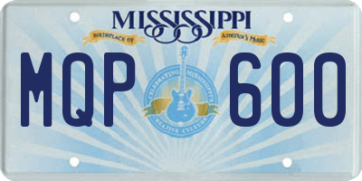 MS license plate MQP600