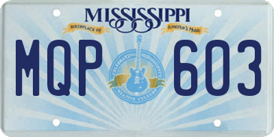 MS license plate MQP603