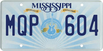 MS license plate MQP604