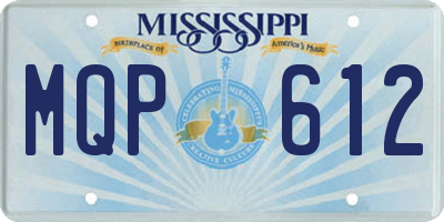 MS license plate MQP612