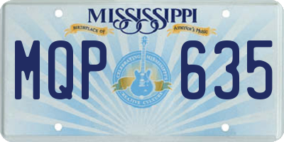 MS license plate MQP635