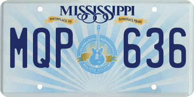 MS license plate MQP636