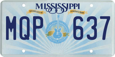 MS license plate MQP637