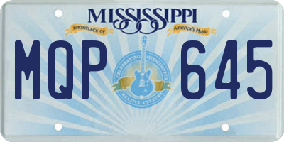 MS license plate MQP645