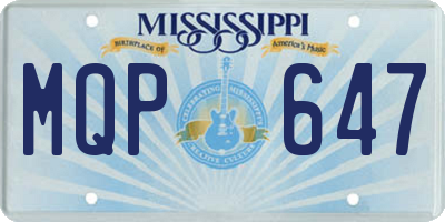 MS license plate MQP647