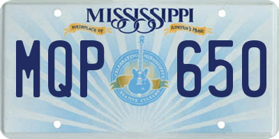 MS license plate MQP650