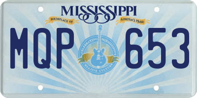 MS license plate MQP653