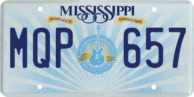 MS license plate MQP657