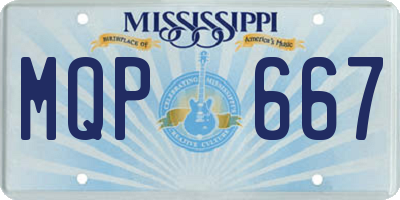 MS license plate MQP667