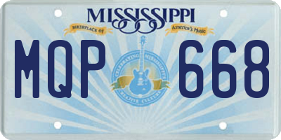 MS license plate MQP668