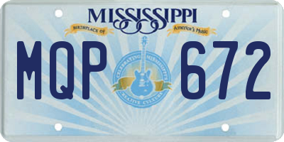MS license plate MQP672