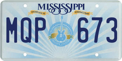 MS license plate MQP673