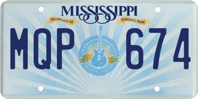 MS license plate MQP674