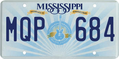 MS license plate MQP684