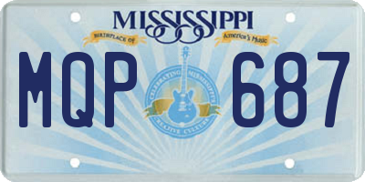 MS license plate MQP687
