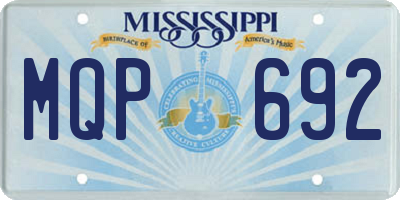 MS license plate MQP692