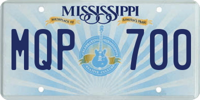 MS license plate MQP700