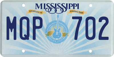 MS license plate MQP702