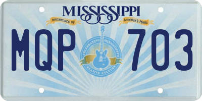 MS license plate MQP703