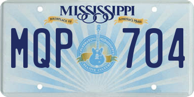 MS license plate MQP704