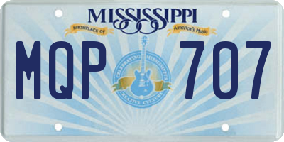 MS license plate MQP707