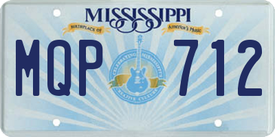 MS license plate MQP712