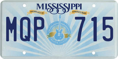 MS license plate MQP715