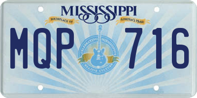 MS license plate MQP716