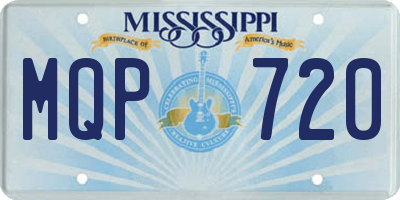 MS license plate MQP720