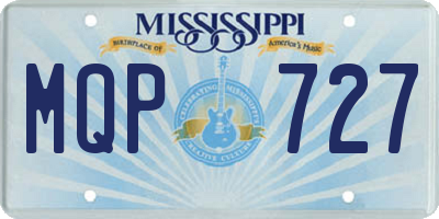 MS license plate MQP727
