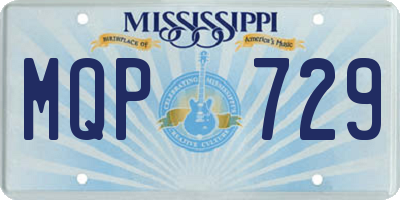 MS license plate MQP729