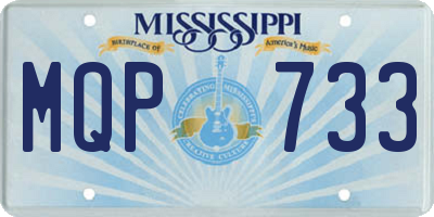 MS license plate MQP733
