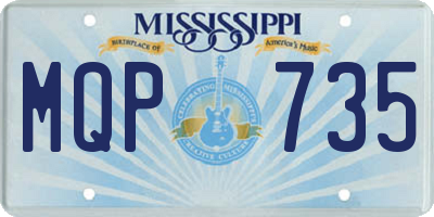 MS license plate MQP735