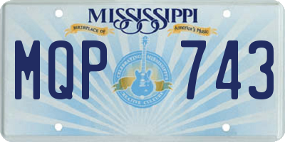 MS license plate MQP743