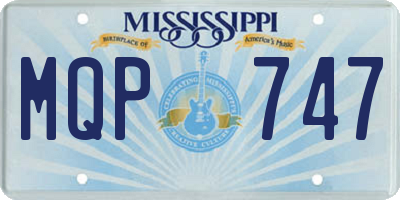 MS license plate MQP747