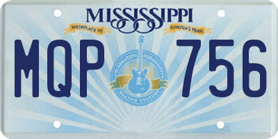 MS license plate MQP756