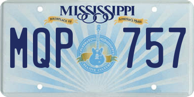MS license plate MQP757