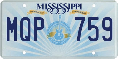 MS license plate MQP759