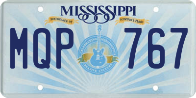 MS license plate MQP767