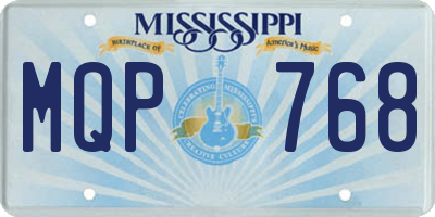 MS license plate MQP768