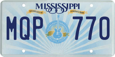 MS license plate MQP770