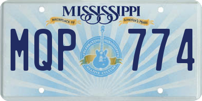 MS license plate MQP774