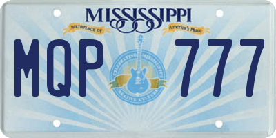 MS license plate MQP777