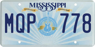 MS license plate MQP778