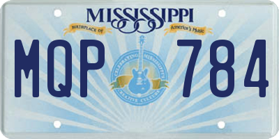 MS license plate MQP784