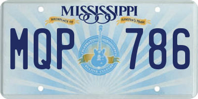 MS license plate MQP786